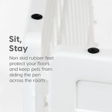 Клітка для собак IRIS USA 586690, пластикова, з дверцятами, 8 панелей, 61 см, біла