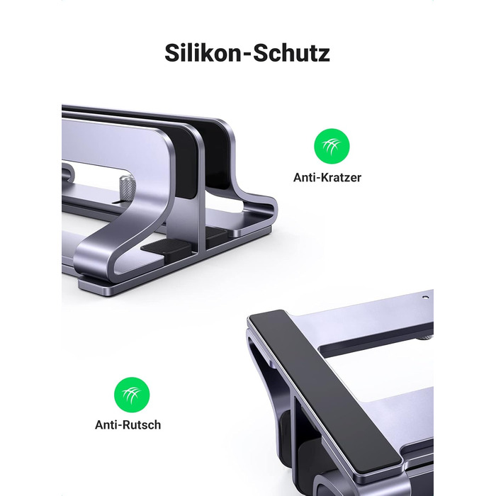 Підставка для ноутбука UGREEN з алюмінію, 2 слоти, вертикальна, для MacBook Pro/Air, iPad, Huawei, Surface, Dell, HP та інші