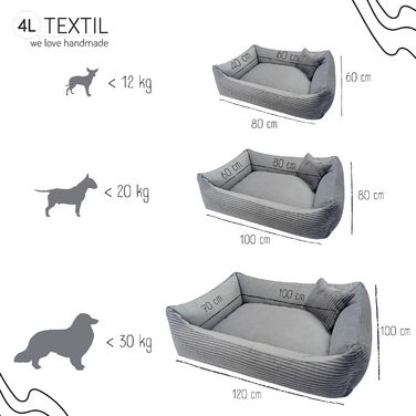 М'яке ліжко для собак 4L Textil Molly, корзина для собак, подушка для собак та котів, корзинка для собак, мохет (60x40 см, зелений)