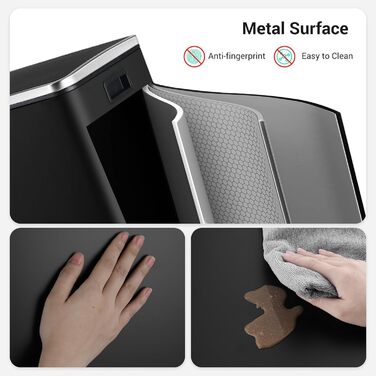 Відро для сміття LIFERUN з двома відсіками, 2 x 15 літрів, металеве, з м'яким закриттям кришки, знімний внутрішній відро, ручки, відро з педаллю, для квартири, маленької сім'ї (Чорний)