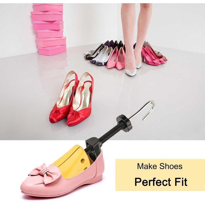 Halcent Shoe Stretcher for Men and Women 2-Way Shoe Stretcher Plastic & Metal Shoe Expander Shoe Width Adjuster for Adjustable Length and Width Shoe Stretcher with Shoehorn