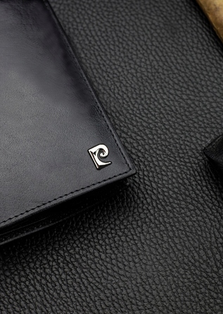 Чоловічий гаманець Pierre Cardin зі шкіри натуральної з RFID захистом, чорний, сертифікат Q1