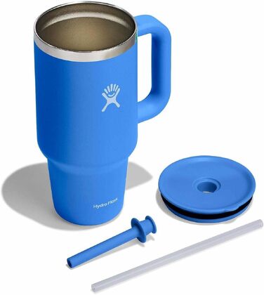 Термостакан Hydro Flask Travel Tumbler 1180 мл (40 Oz) з герметичною кришкою та трубою, нержавіюча сталь, вакуумна ізоляція, колір Cascade (бірюзовий)