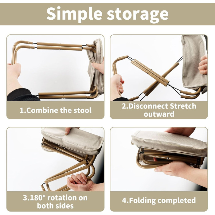 Складний туристичний стільчик XUEQI - легкий, портативний, з сумкою для зберігання (чорний)