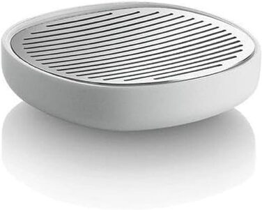 Alessi | Birillo PL04 W - Soap Dish Design by Seifenschale made of PMMA and 18/10 stainless steel, White, Diameter 11cm, Height 3cm