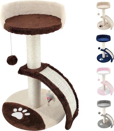 Дерев'яний кігтечка для котів Beltom® Kratzbaum 54 см, рожево-білий (коричнево-бежевий)