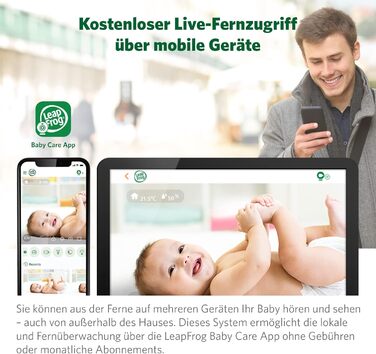 Відеоняня LeapFrog LF2513 без Wi-Fi з IPS екраном 2.8 дюйма, поворотна, з нічним баченням, датчиком температури, радіусом дії 300 метрів та тривалістю роботи батареї 12 годин