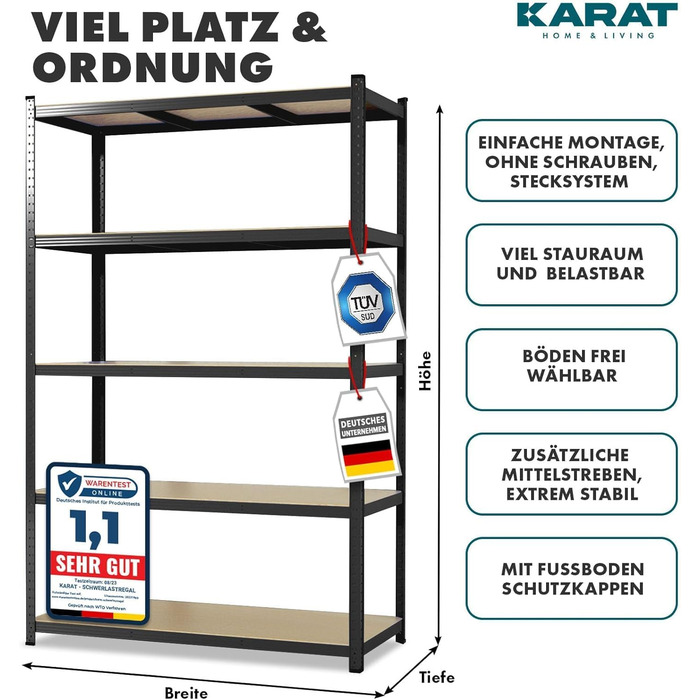 KARAT Heavy-Duty Shelving Unit, 2-Piece Set