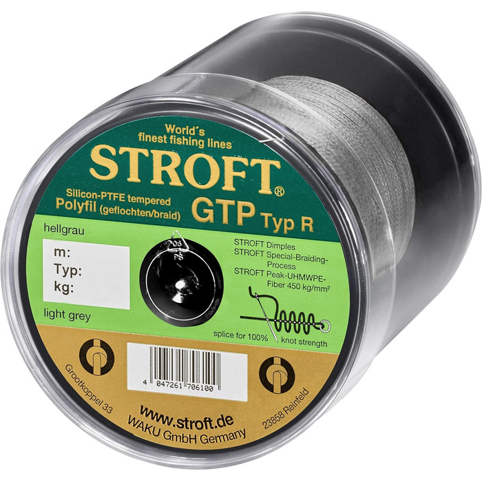 Плетена рибальська ліска Stroft GTP Typ R 150 м світло-сіра