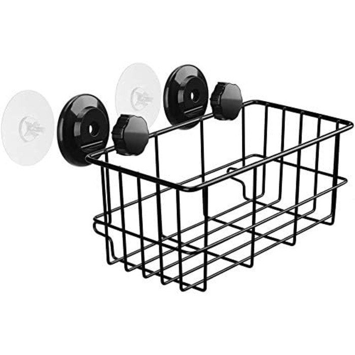SANNO Shower Baskets Shelves Wall Shelf Bathroom Shower Basket, Shower Organizer Storage (Black)
