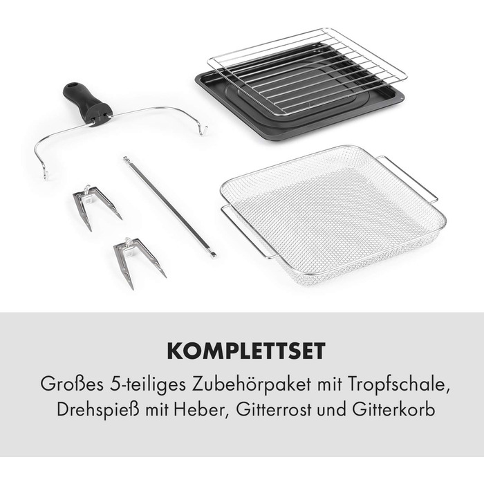 Klarstein AeroVital easy touch Hot Air Fryer - 1700 W Hot Air Fryer, Air Fryer with XXL Volume: 14 Liters, 16 Programs, Cool touch housing, 60 min Timer, 8 h Drying Function, black