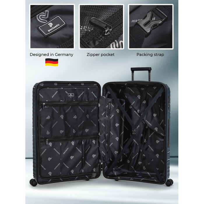 Валіза-тележка велика, XL, 75 см, 103 літри, поліпропілен, з TSA-замком, Collection 02, туркенітовий колір