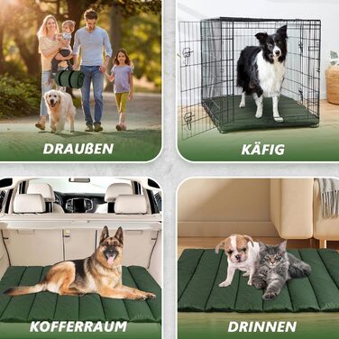 Водонепроникний килимок для собак 110 x 68 см, товстий, м'який, зручний, для подорожей, прання, кемпінгу, на вулицю (оливковий)