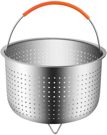 Корзина для приготування на пару з нержавіючої сталі, аксесуар для Instant Pot, з силіконовою ручкою. Підходить для приготування овочів, фруктів та яєць.
