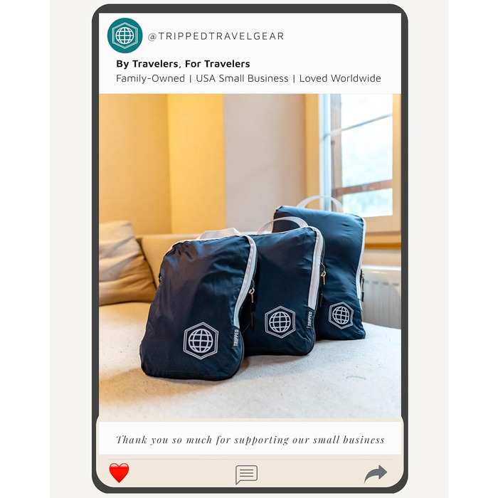 Набір кубиків для пакування TRIPPED: органайзери для подорожей, 6 шт. (білий, зелений, блакитний)