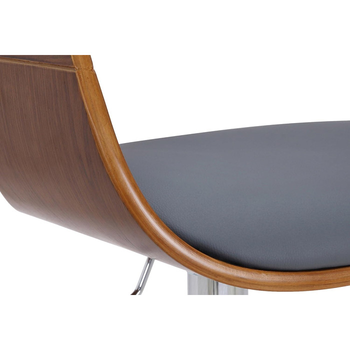 Kingston Adjustable Bar Stool with Faux Leather Seat - Walnut/Gray