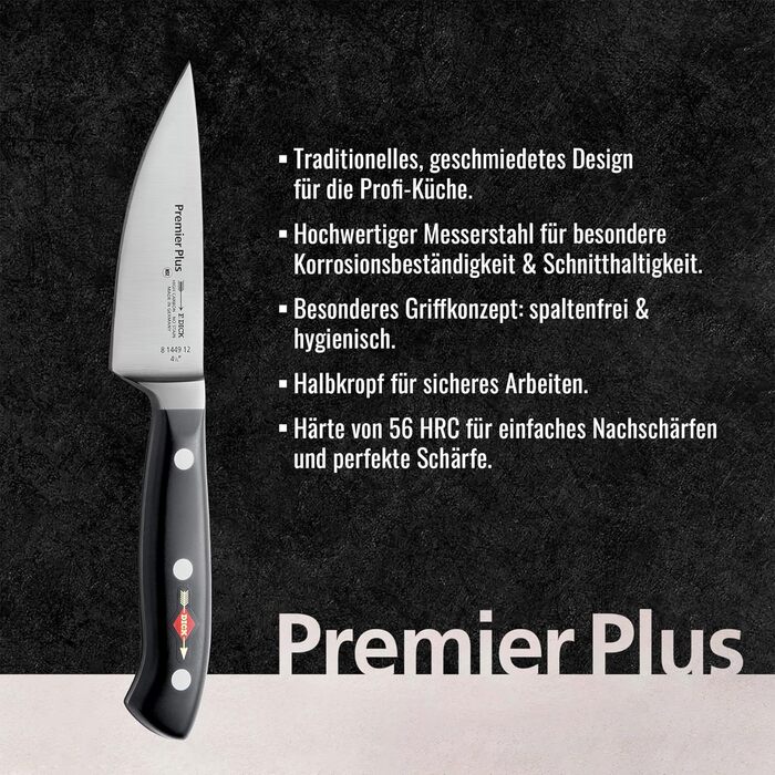 Ніж кухонний F. Dick Premier Plus 12 см (X50CrMoV15, нержавіюча сталь, 56 HRC)