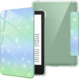 Чохол Fintie для Kindle 6 (11-го покоління) 2024/2022, прозомий, м'який TPU з авто-сном/пробудженням, для Kindle Basic 2024, Agavengrün (блискучий зелено-блакитний)
