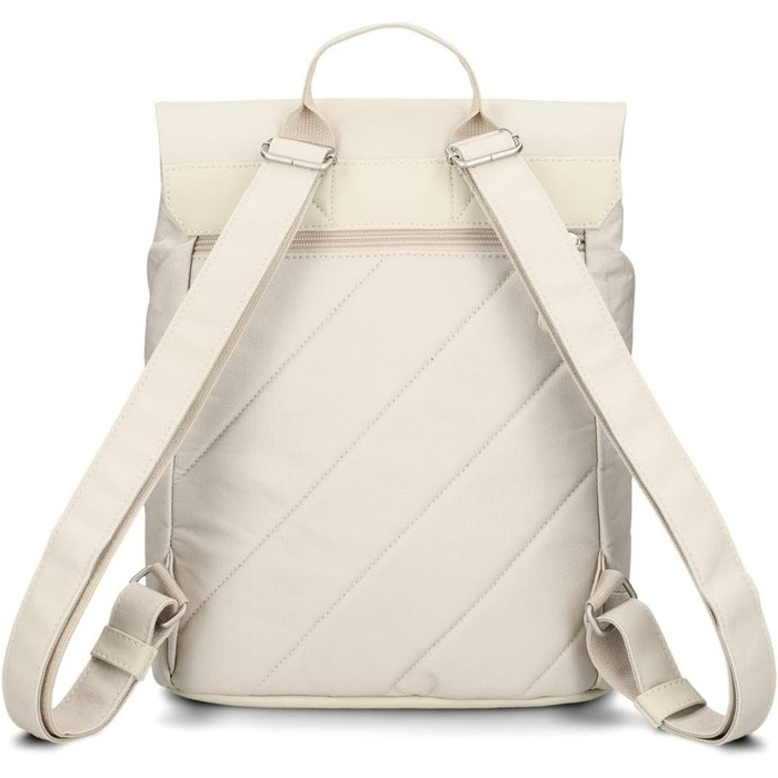 Two Ladies Backpack Olli OR13 Daypack 7 Liter robust, durable, water-resistant, padded back panel, main compartment with zipper, secret pocket, cell phone pocket, slip pockets, laptop compartment padded (Linen)