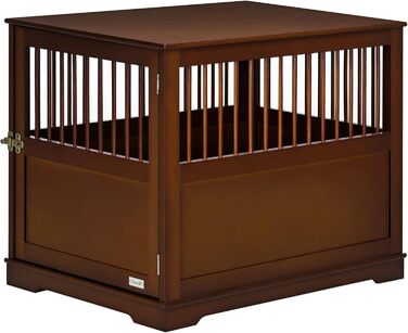 Клітка для собак PawHut, переноска для тварин, собача будка для середніх собак, переноска для собак в приміщенні, клітка для тварин з замком, коричнева, 80,5 x 59,5 x 67,5 см