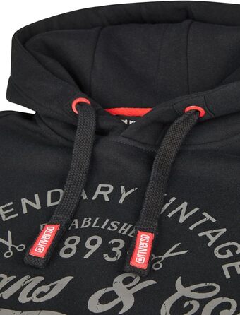 Чоловічий худі riverso Regular Fit RIVArmin з капюшоном та принтом, чорний (3XL)