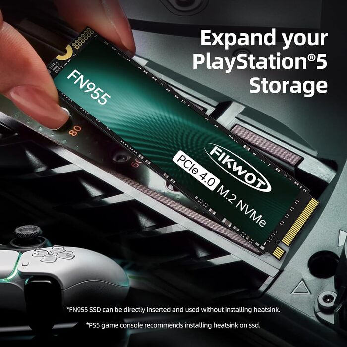 SSD накопичувач 1TB M.2 PCIe Gen4 з графітовим охолодженням - 7350 MB/s, SLC кеш, для ноутбуків та ПК