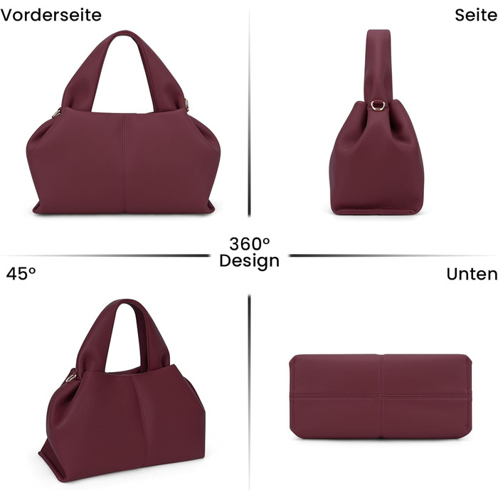 Сумка-клатч жіноча Cloud Pouch Bag бордового кольору міні, крос-боді з ремінцем