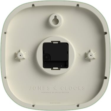 JONES CLOCKS Square Retro Wall Clock made of high-quality acrylic, 'Sprite' in Mint Green, 25 x 25 x 5 cm