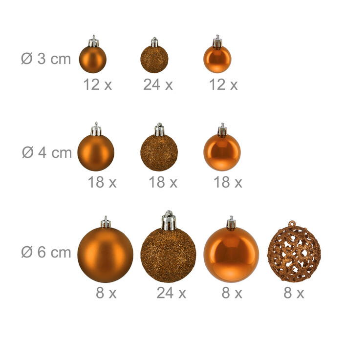 Relaxdays Set of 150 Christmas Baubles