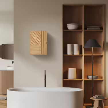 Relaxdays Bamboo Hanging Shelf