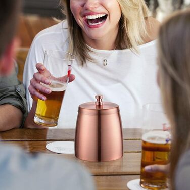 Анти-вітерний попільничка Ecooe з кришкою, нержавіюча сталь, великий, для вулиці та дому, колір мідний