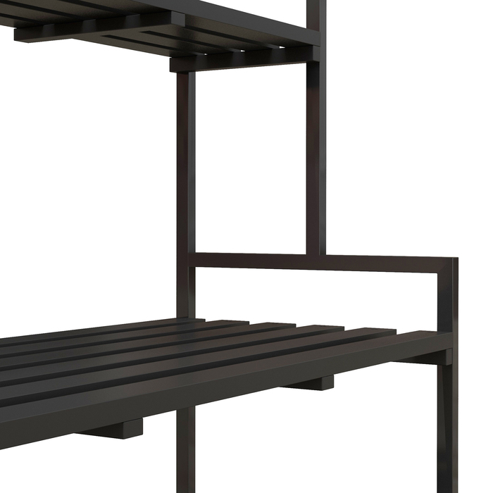 Outsunny 3-Tier Plant Stand Flower Stand with 6 Hooks, Black Steel Plant Ladder, 110x50x170cm for Garden and Balcony