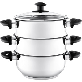 Набір пароварки Pendeford з нержавіючої сталі, 3 яруси, 20 см