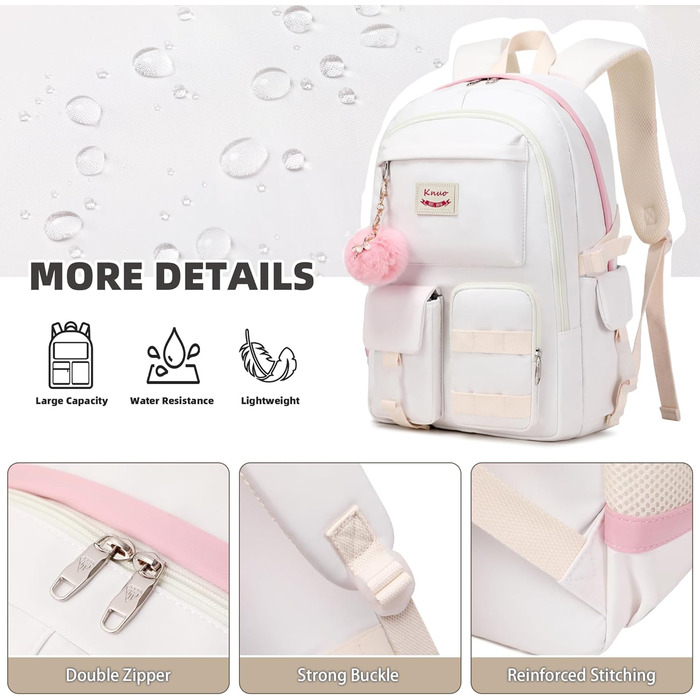 Шкільний рюкзак для підлітків, дівчат, студентів: комплект з ланч-боксом та пеналом (3 шт.)