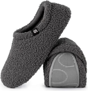 В'язані домашні тапочки VeraCosy з піною-пам'яттю та флісовою підкладкою (36/37 EU, Темно-сірий)