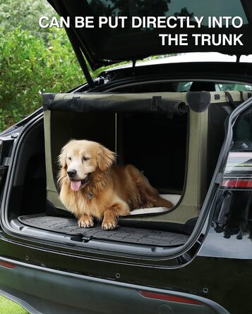 Складана переносна собача будка для середніх та великих собак, 106.7 см, з 4 дверцятами, зелена, з сумкою для зберігання (106*78*78 см)