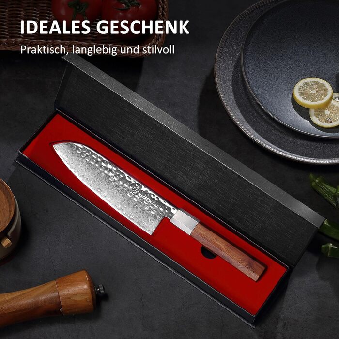 Кухонний ніж YOTSUBA Hackmesser 18 см: професійний кухонний тесак для м'яса та овочів з ергономічною ручкою з пакавуду, надзвичайно гострий