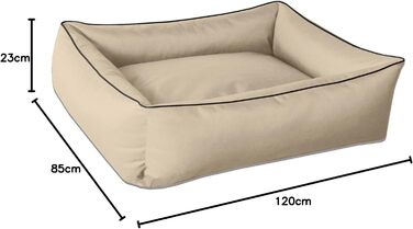 Ліжко для собак BedDog MAX, XXL, бежеве, 120 x 85 x 23 см, знімний та пральний чохол, для великих собак, колір пісок