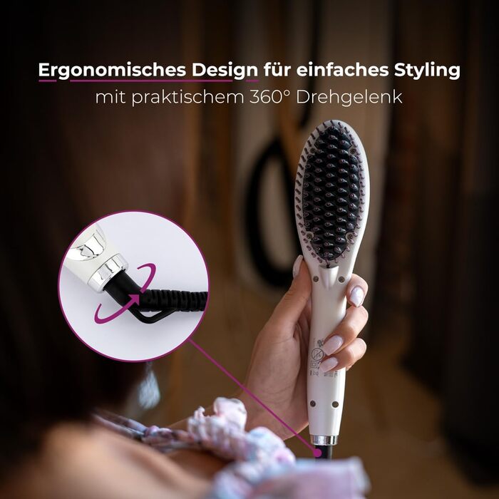 Плойка-щітка ProfiCare® PC-GB 3021 з керамічним покриттям | Випрямляч для волосся | Швидкий нагрів | LED-індикатор | Термостійкий кабель