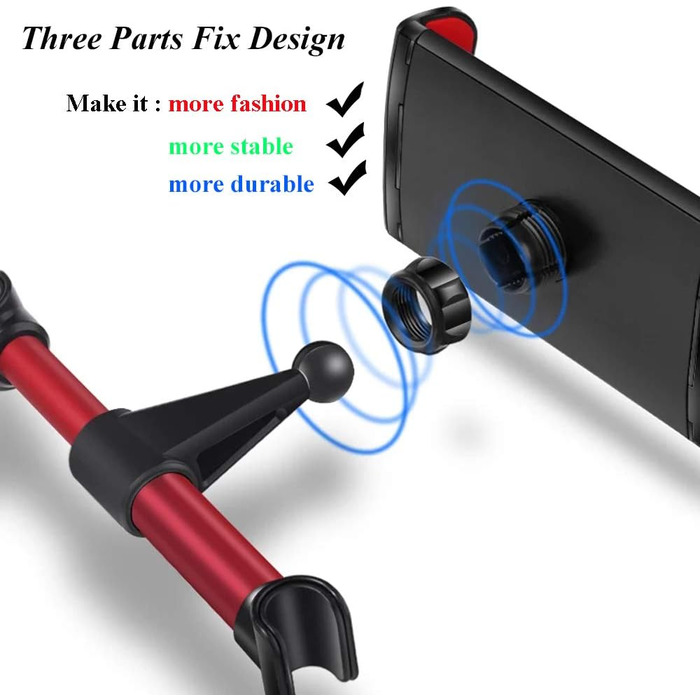Утримувач для планшета в авто, регульований, універсальний для iPad/iPhone/Samsung Galaxy Tab/Kindle Fire HD/Nintendo Switch, 4.4-11 дюймів, Чорний & Срібний