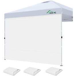 2 pieces of gazebo side panels with window and Velcro closure for 3 x 3 m gazebo, as wind and privacy protection for party tent, waterproof (White, 10x10 3pcs)