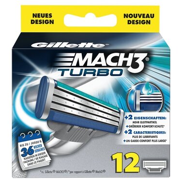 Смінні леза для бритви Gillette MACH3 Turbo, 12 штук