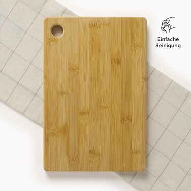 Blumtal Bamboo Cutting Board Carlota 3-Piece Set - Chopping board with a hole for hanging, kitchen helper made of 100% bamboo with silicone feet.