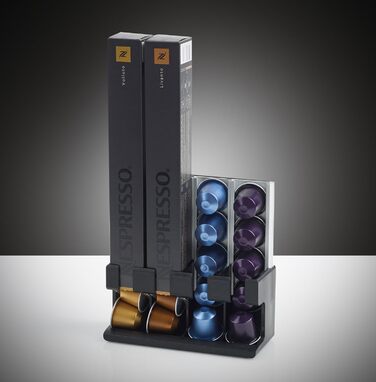 Тримач капсул Nespresso U-CAP ONE – органайзер для 40 капсул, ALU/пластик, срібно-чорний