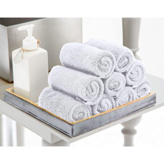 Набір м'яких фланелевих рушників для обличчя Utopia Towels, 100% бавовна, гігроскопічні, 24 шт., чорний/білий