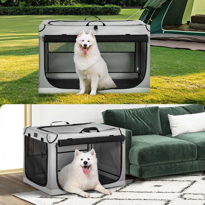 Клітка для собак Petsfit, розкладна, велика, сіра (91x61x59 см)