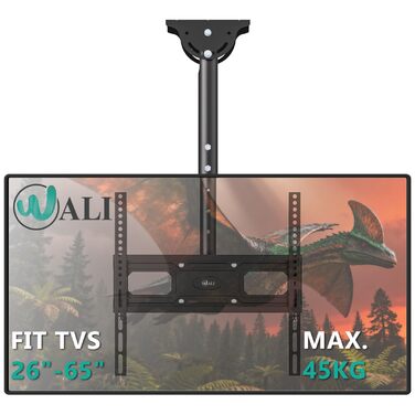 Кронштейн для телевізора WALI поворотний, настінний, 66-165 см (до 45 кг), VESA 400x400, чорний