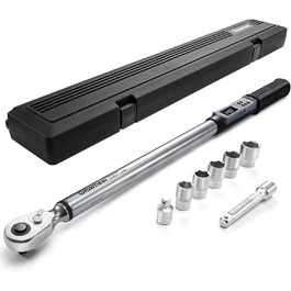 Цифровий шуруповерт з моментом, 2.66-53.1 In-lbs/ 1/4'' Drive, 17-340Nm, з індикатором крутного моменту, звуковим сигналом та LED-дисплеєм, 27 в 1