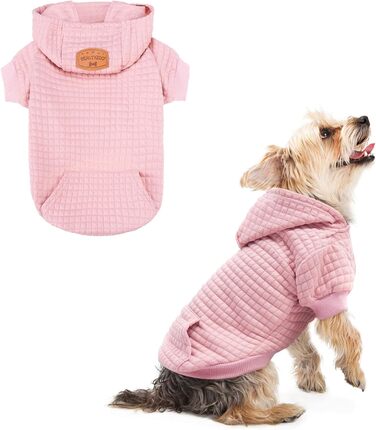 BEAUTYZOO Dog Hoodie for Small, Medium and Large Dogs, Winter, Autumn, Warm Dog Clothes for Puppies, S, M, Dogs, Girls, Boys, Dog Sweater, Shirt, Hoodies with Pocket, (XXS (Back: 8