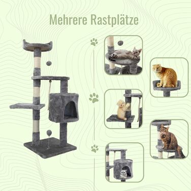 Дряпальня для котів Mobiclinic® Pets Silvestre, середній розмір, сіра, з платформами та сходами